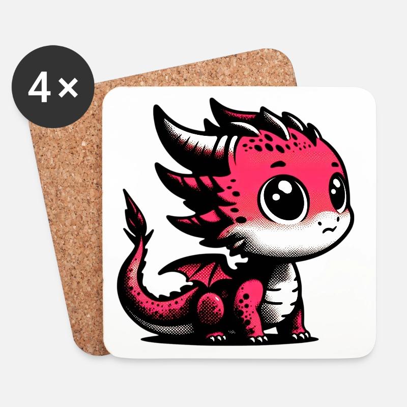 Dragon - Coasters (set of 4) - white