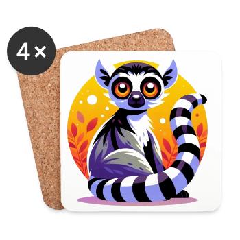 Lemur - Coasters (set of 4) - white - Front
