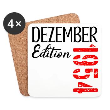 72. GEBURTSTAG DEZEMBER 1954 - Untersetzer (4er-Set) - Weiß - Vorne