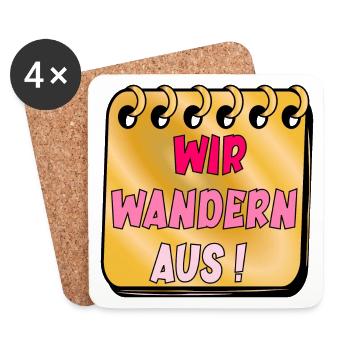 Auswanderung - Untersetzer (4er-Set) - Weiß - Vorne