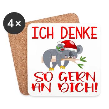 WEIHNACHTEN BEZIEHUNG - ICH DENKE AN DICH - Untersetzer (4er-Set) - Weiß - Vorne