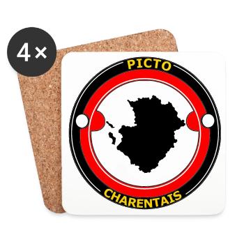 Picto-Charentais - Dessous de verre (lot de 4) - blanc - Devant