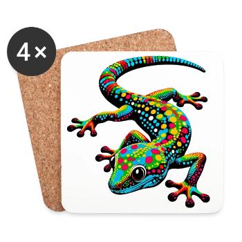 Gecko - Untersetzer (4er-Set) - Weiß - Vorne