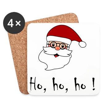 PÈRE NOËL. NOËL. JOYEUX NOËL. MERRY CHRISTMAS - Dessous de verre (lot de 4) - blanc - Devant