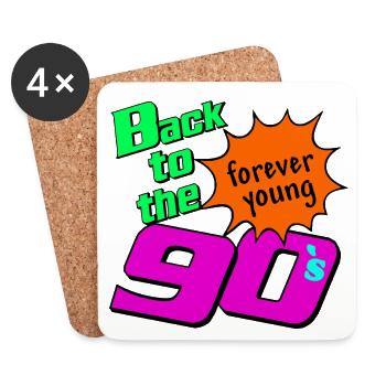 90s Party , Theme Party , Back to the 90s ( 25) - Coasters (set of 4) - white - Front