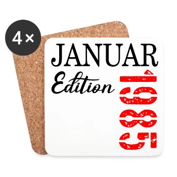 42. GEBURTSTAG JANUAR 1985 - Untersetzer (4er-Set) - Weiß - Vorne