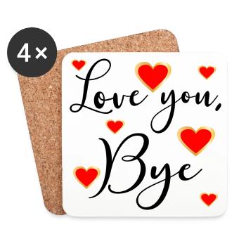 LOVE YOU BYE - Adieu - Dessous de verre (lot de 4) - blanc - Devant