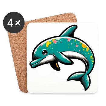 Dolphin - Coasters (set of 4) - white - Front