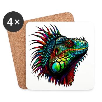 Iguana - Coasters (set of 4) - white - Front