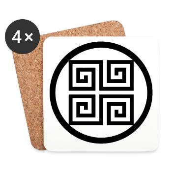 Griechisches Symbol - Untersetzer (4er-Set) - Weiß - Vorne