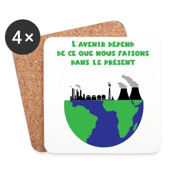 Planet Earth - Coasters (set of 4) - white - Front