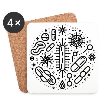 Life under a Microscope - Untersetzer (4er-Set) - Weiß - Vorne