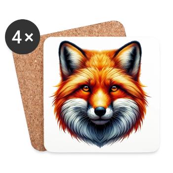 Renard - Dessous de verre (lot de 4) - blanc - Devant