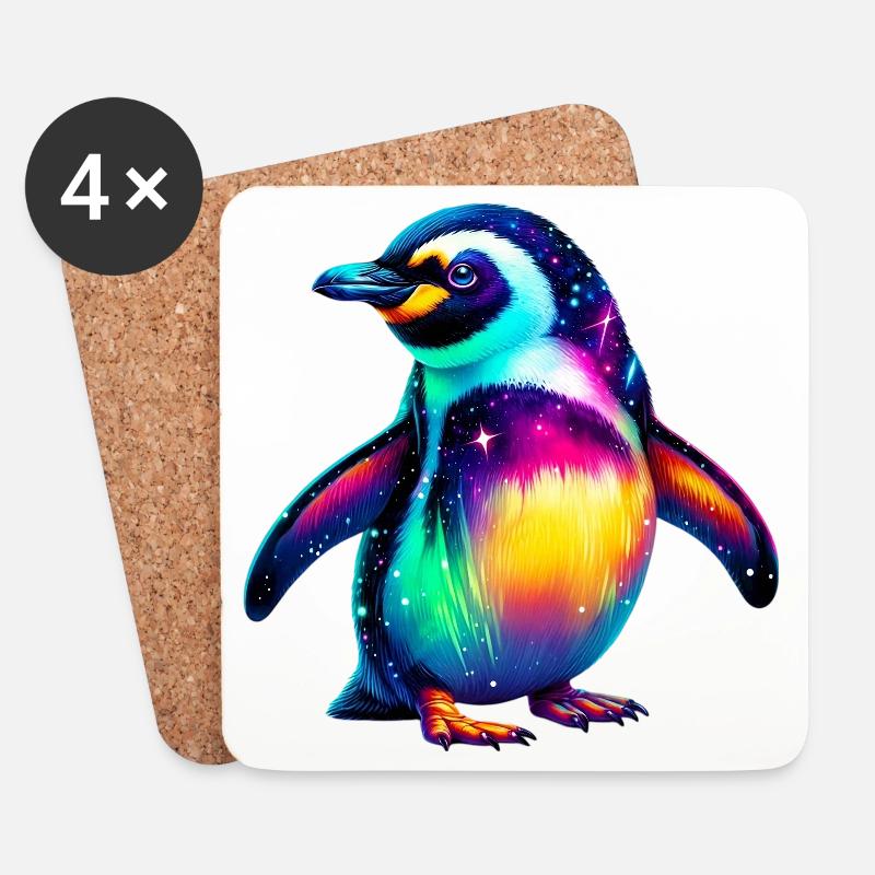 Pinguin - Untersetzer (4er-Set) - Weiß