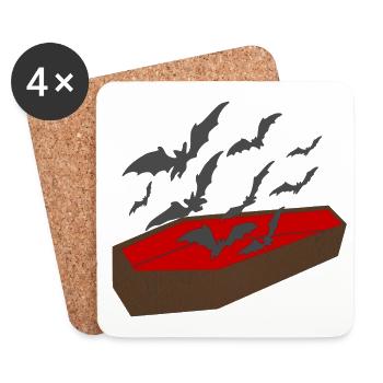 särge, Fledermäuse, halloween outfits - Untersetzer (4er-Set) - Weiß - Vorne