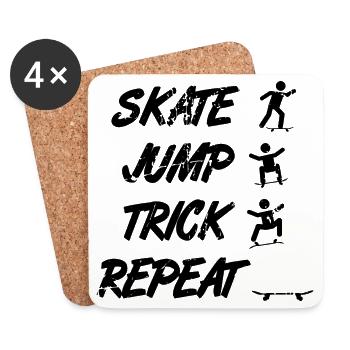 Skateboarder Motivation - Coasters (set of 4) - white - Front