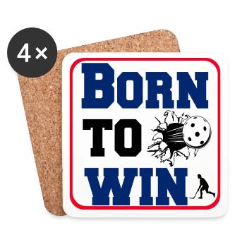 Floorball Born to win Sticker (25) - Coasters (set of 4) - white - Front