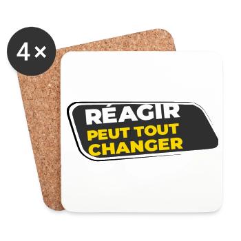 Reacting can change everything - Coasters (set of 4) - white - Front