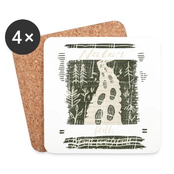 Nature heals step by step - motivation - Coasters (set of 4) - white - Front