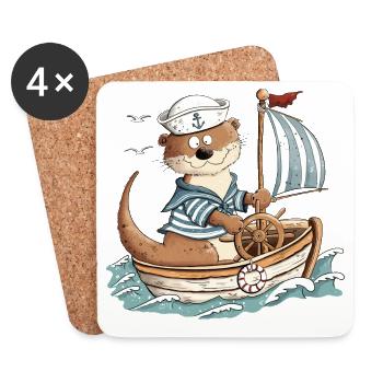 Otter Boat Voilier - Dessous de verre (lot de 4) - blanc - Devant