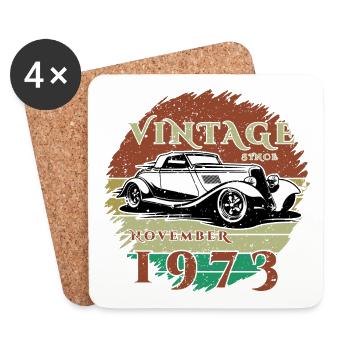 51e anniversaire - Classiques - Millésime depuis 11/1973 - Dessous de verre (lot de 4) - blanc - Devant