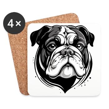 BULLDOG - Coasters (set of 4) - white - Front
