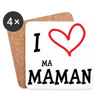 J'aime ma maman - Fête des Mères - Dessous de verre (lot de 4) - blanc - Devant