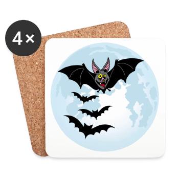 Bats, Vampires and the Moon - Coasters (set of 4) - white - Front