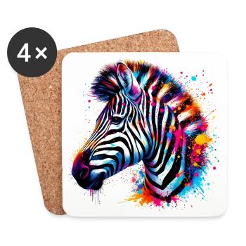 Zebra - Coasters (set of 4) - white - Front