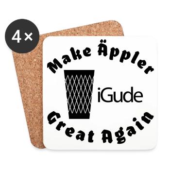 iGude Geripptes Great Again - Untersetzer (4er-Set) - Weiß - Vorne
