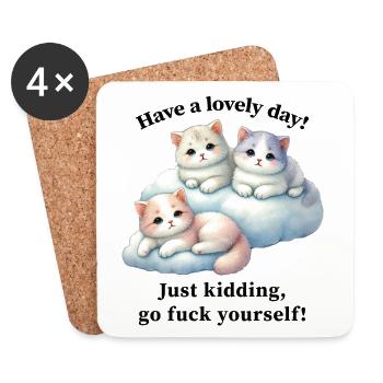 Cute kittens - go fuck yourself - Coasters (set of 4) - white - Front