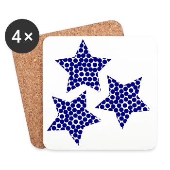 ETOILE. ETOILES. FÊTE. ANNIVERSAIRE. NOËL - Dessous de verre (lot de 4) - blanc - Devant