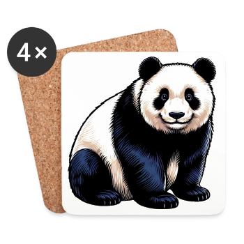 Panda - Untersetzer (4er-Set) - Weiß - Vorne