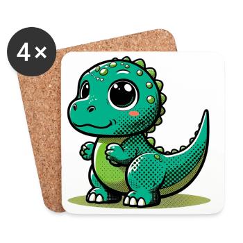 Dinosaure - Dessous de verre (lot de 4) - blanc - Devant