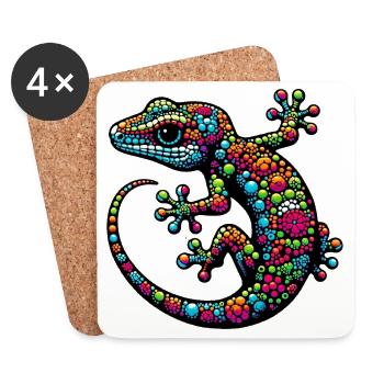 Gecko - Coasters (set of 4) - white - Front