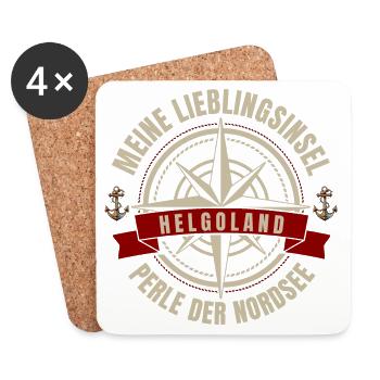Meine Lieblingsinsel - Helgoland - Untersetzer (4er-Set) - Weiß - Vorne