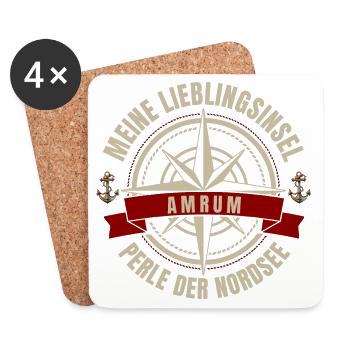 Meine Lieblingsinsel - Amrum - Untersetzer (4er-Set) - Weiß - Vorne