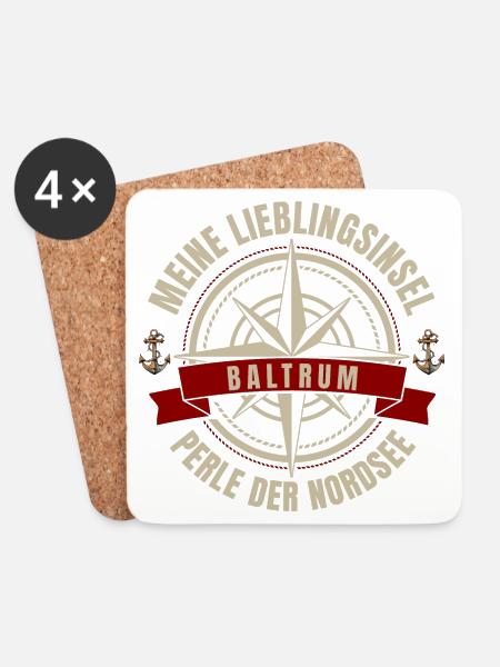 Meine Lieblingsinsel - Baltrum - Untersetzer (4er-Set) - Weiß