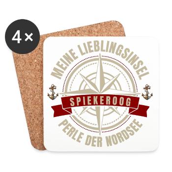 Meine Lieblingsinsel - Spiekeroog - Untersetzer (4er-Set) - Weiß - Vorne