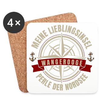 Meine Lieblingsinsel - Wangerooge - Untersetzer (4er-Set) - Weiß - Vorne