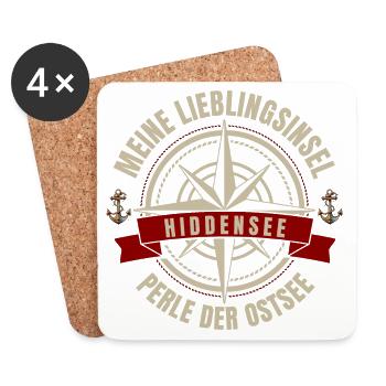 Meine Lieblingsinsel - Hiddensee - Untersetzer (4er-Set) - Weiß - Vorne