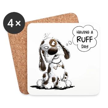 Nope Dog Saying Having A Ruff Day - Coasters (set of 4) - white - Front