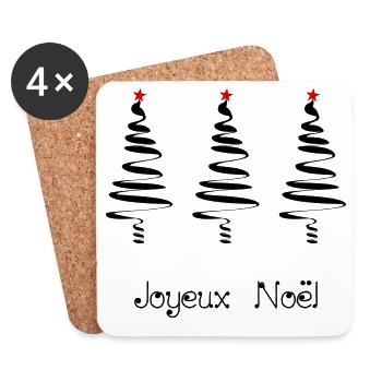 WEIHNACHTSMANN. WEIHNACHTEN. FROHE WEIHNACHTEN. FROHE WEIHNACHTEN - Untersetzer (4er-Set) - Weiß - Vorne