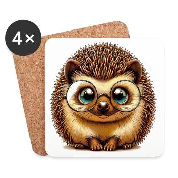 Igel - Untersetzer (4er-Set) - Weiß - Vorne