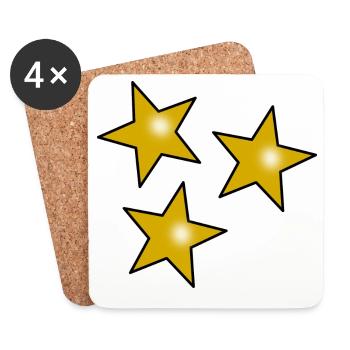 STAR. CHRISTMAS. HAPPY NEW YEAR. NEW YEAR'S EVE - Coasters (set of 4) - white - Front