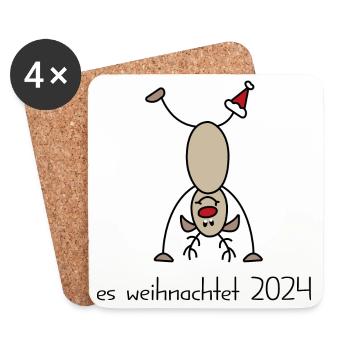 Noël 2024 - Dessous de verre (lot de 4) - blanc - Devant