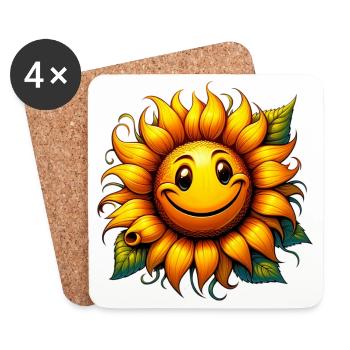 Sunflower - Coasters (set of 4) - white - Front