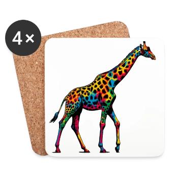 Girafe - Dessous de verre (lot de 4) - blanc - Devant