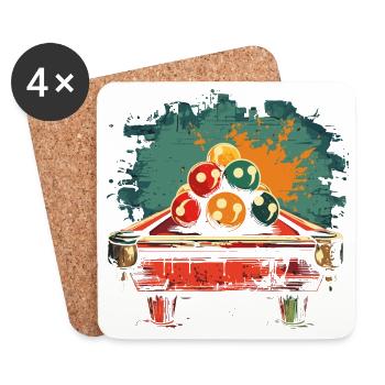 Billiard Comic Style - Coasters (set of 4) - white - Front