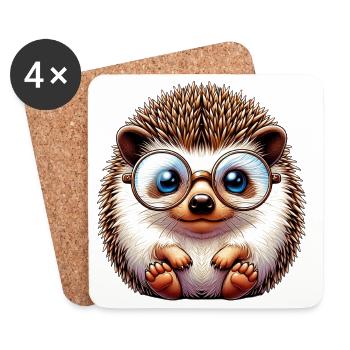 Hedgehog - Coasters (set of 4) - white - Front